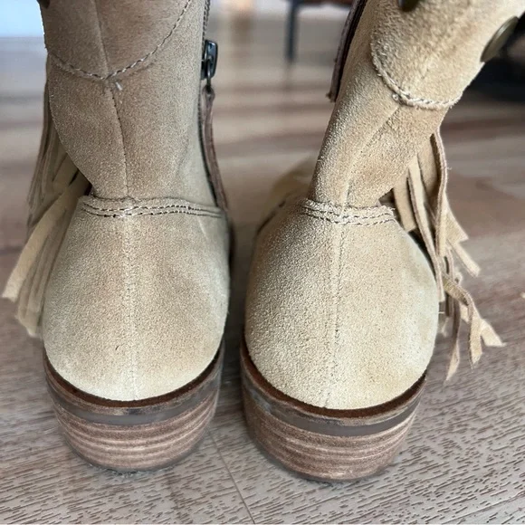 Dingo tan suede fringe lonestar cowboy cowgirl boots booties - Picture 6 of 10